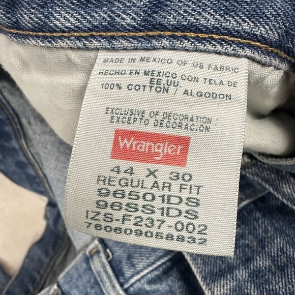 Wrangler Mens Premium Quality Regular Fit Jeans Size 44X30 Cotton Blue Denim - Picture 4 of 5